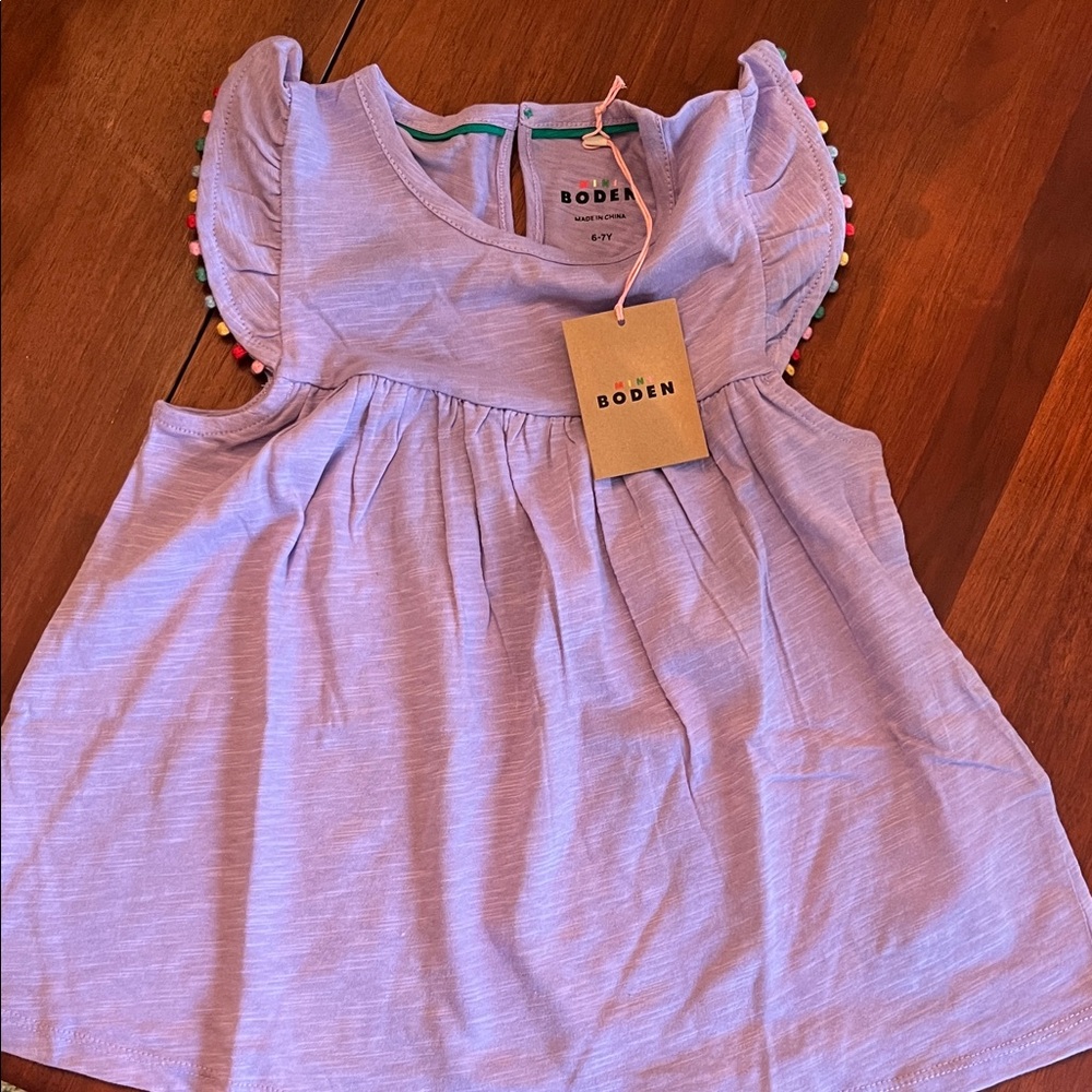 Mini Boden Kids Lavender Top NWT